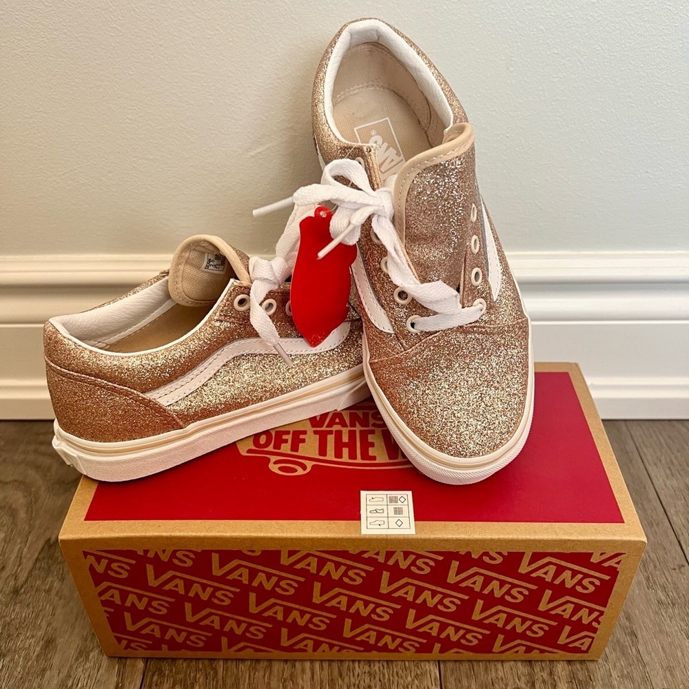 Vans Kids Glitter Sneakers - Gold and White - Picture 3 of 3